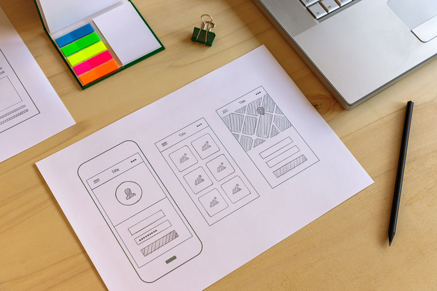 mobile application wireframe conceptual
