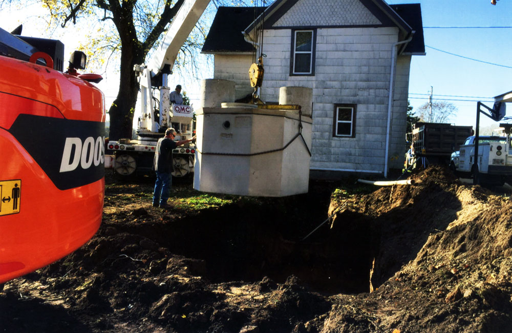 excavation septic system tank install dodge county
